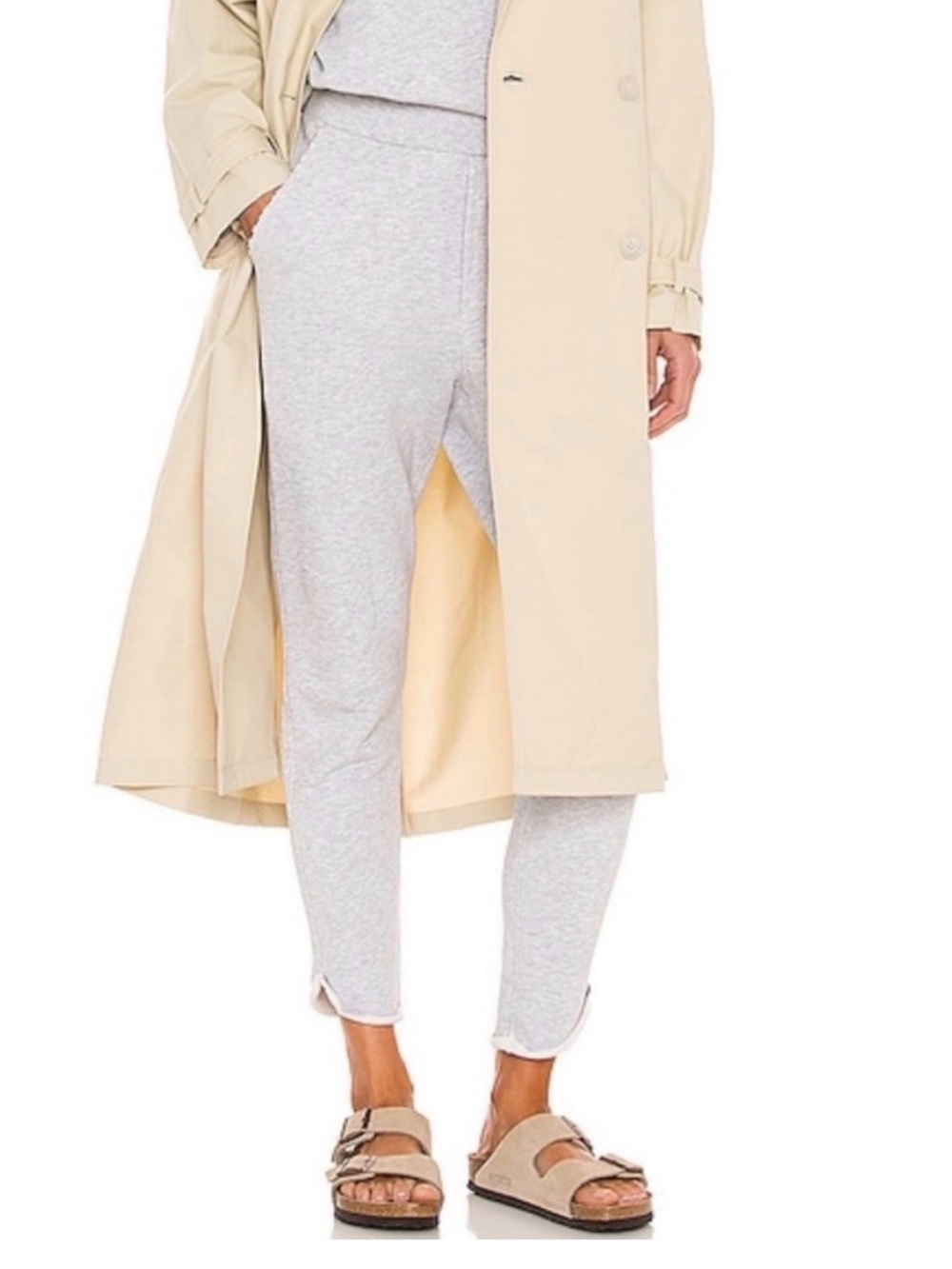 Frank & Eileen Tulip Ankle Sweatpants Gray Melange M minimalist loungewear comfy